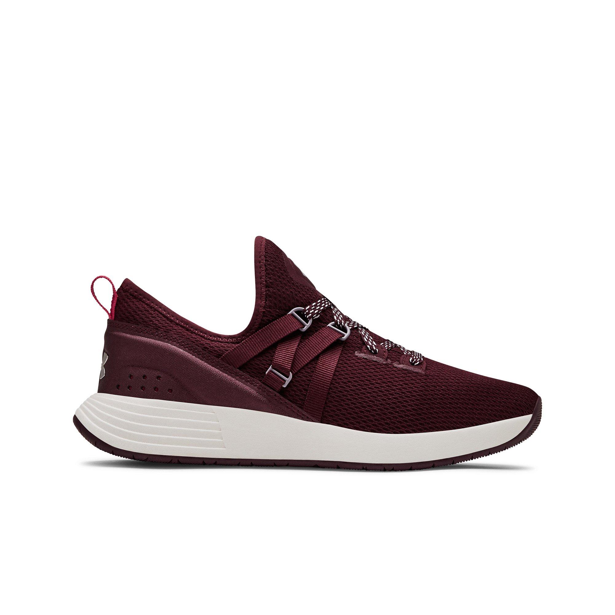 women's maroon under armour shoes