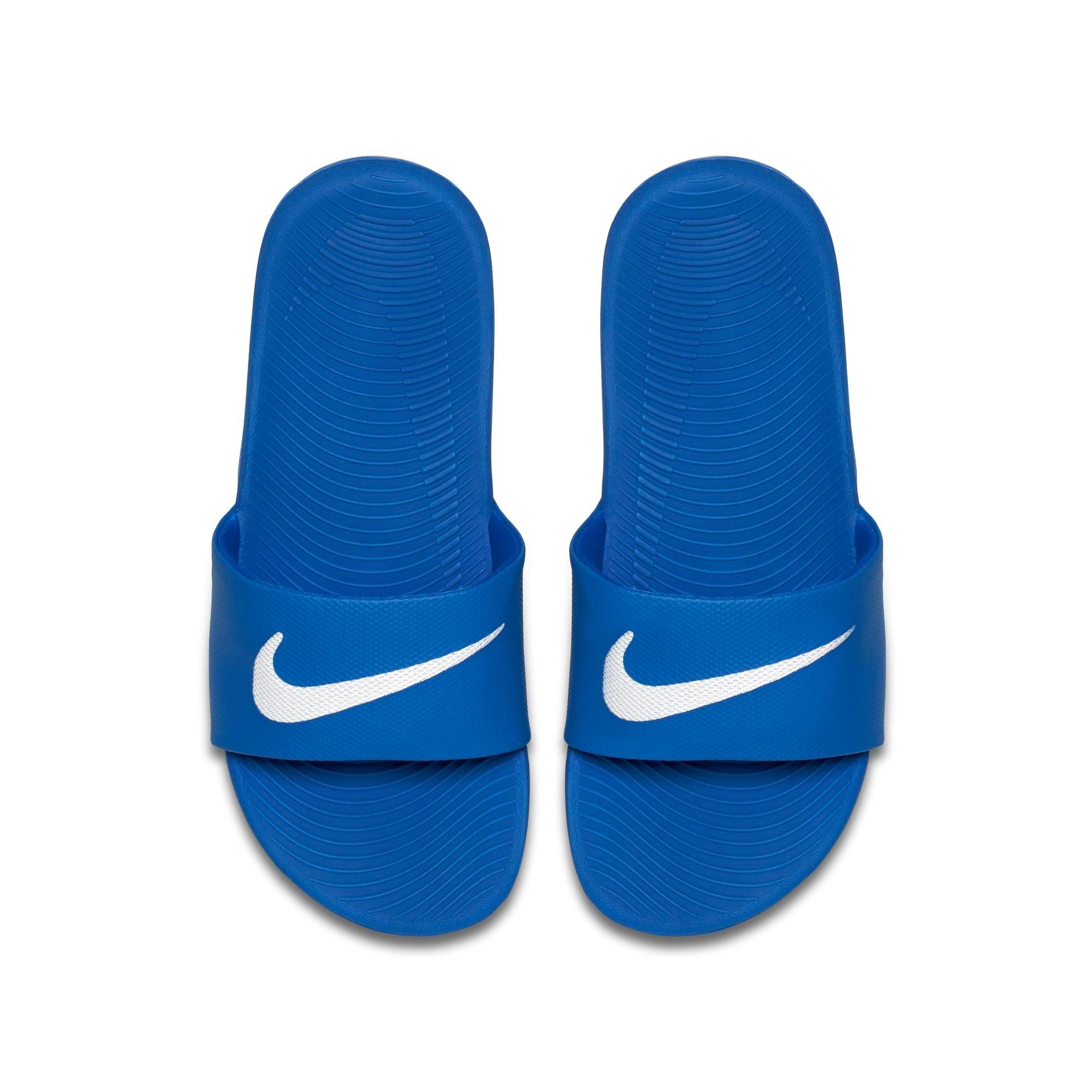 all blue nike slides
