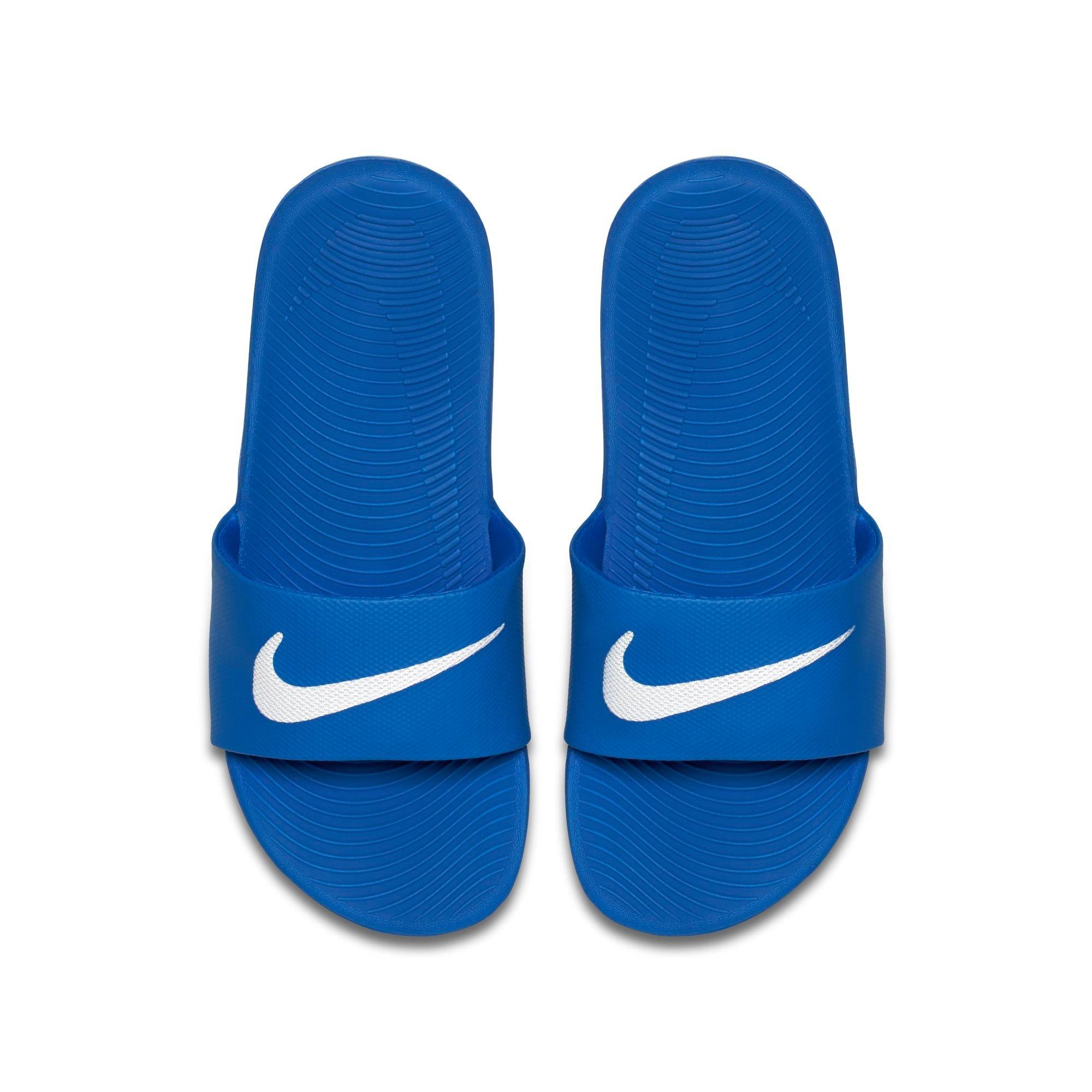 all blue nike slides