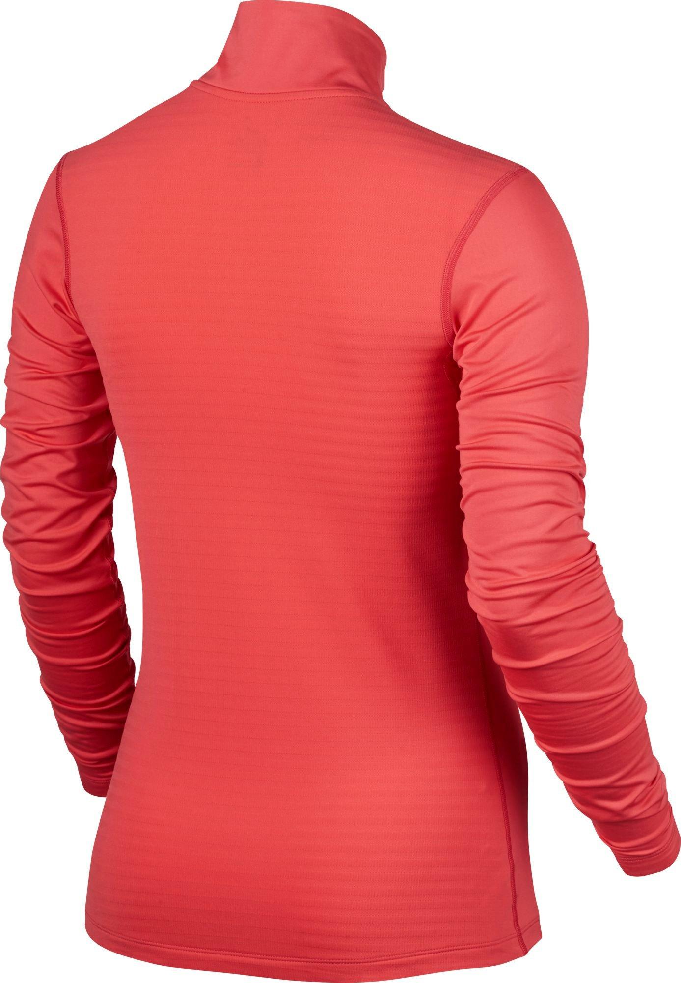 nike women's pro warm half zip long sleeve shirt
