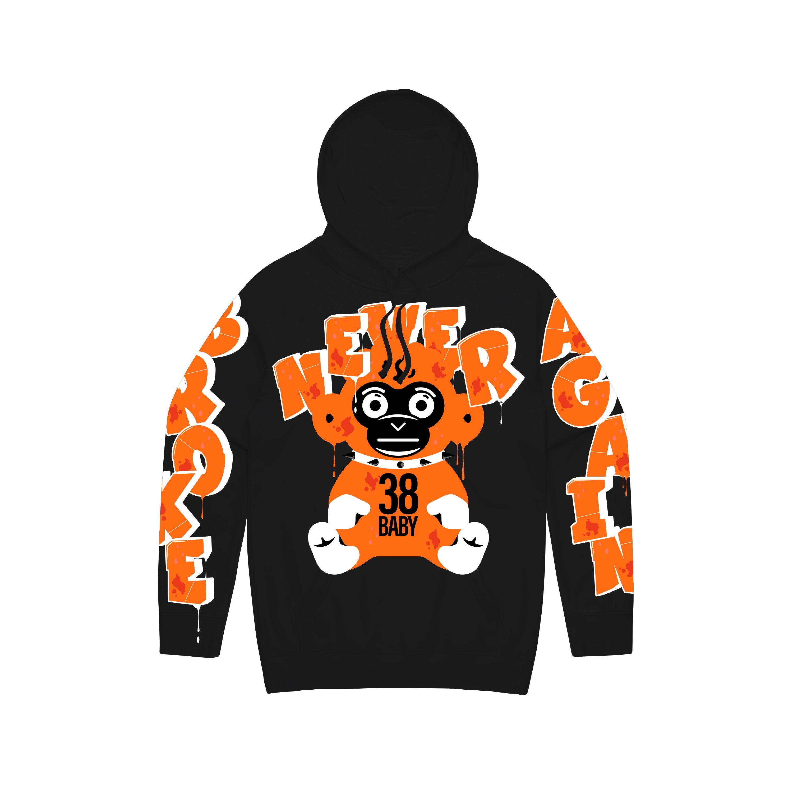 broke orange hoodie