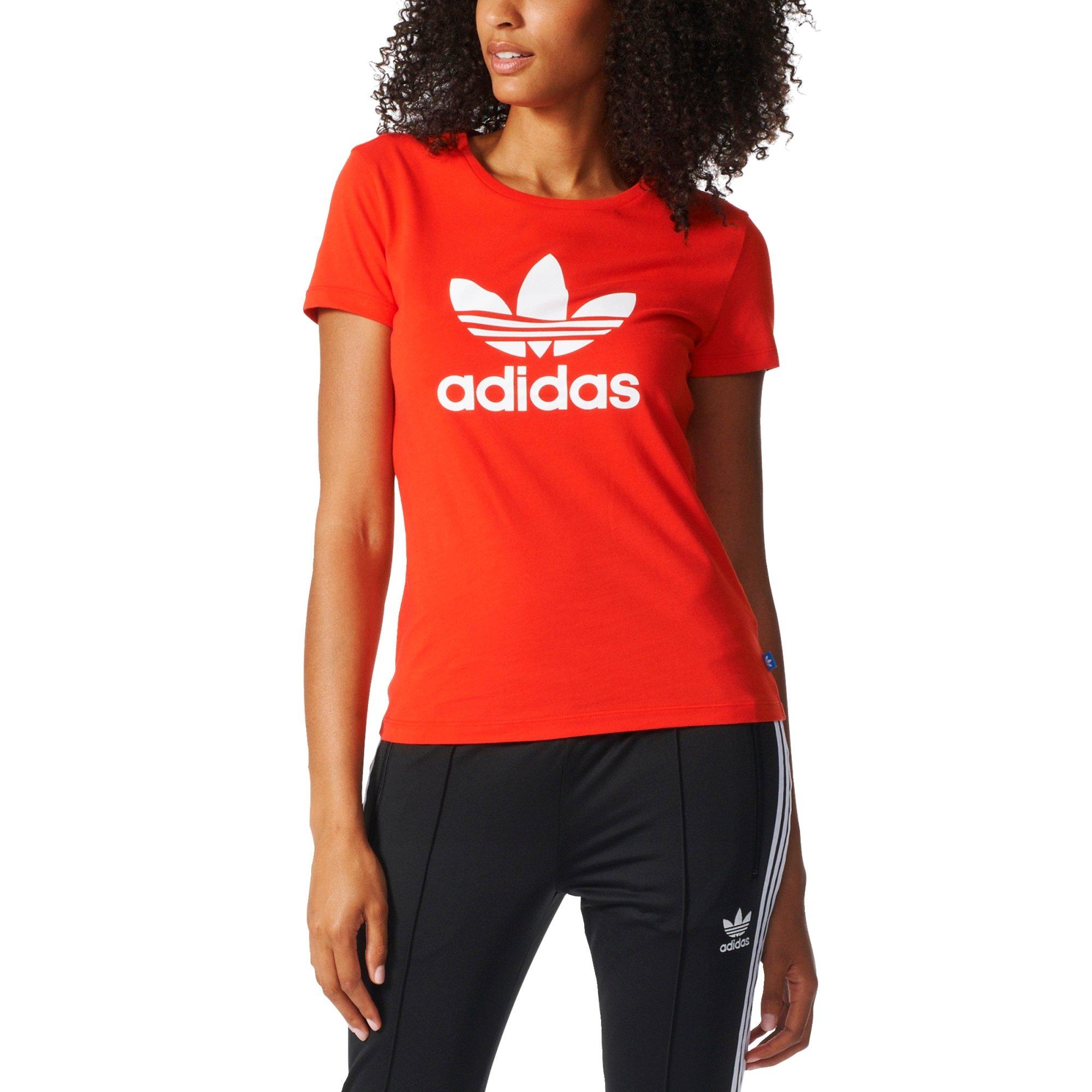 adidas trefoil tee red