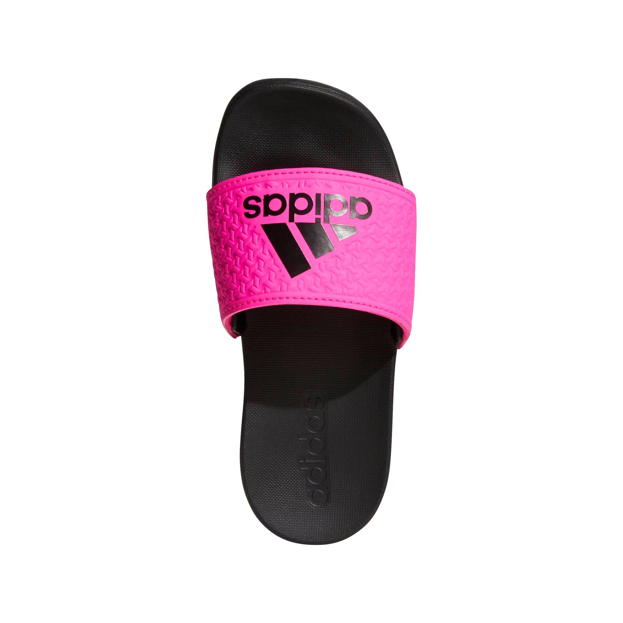 girls pink adidas sliders