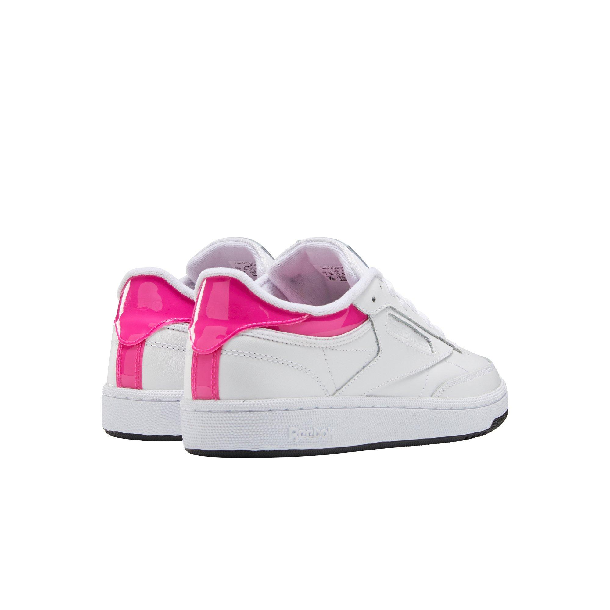 reebok pink and white shoes