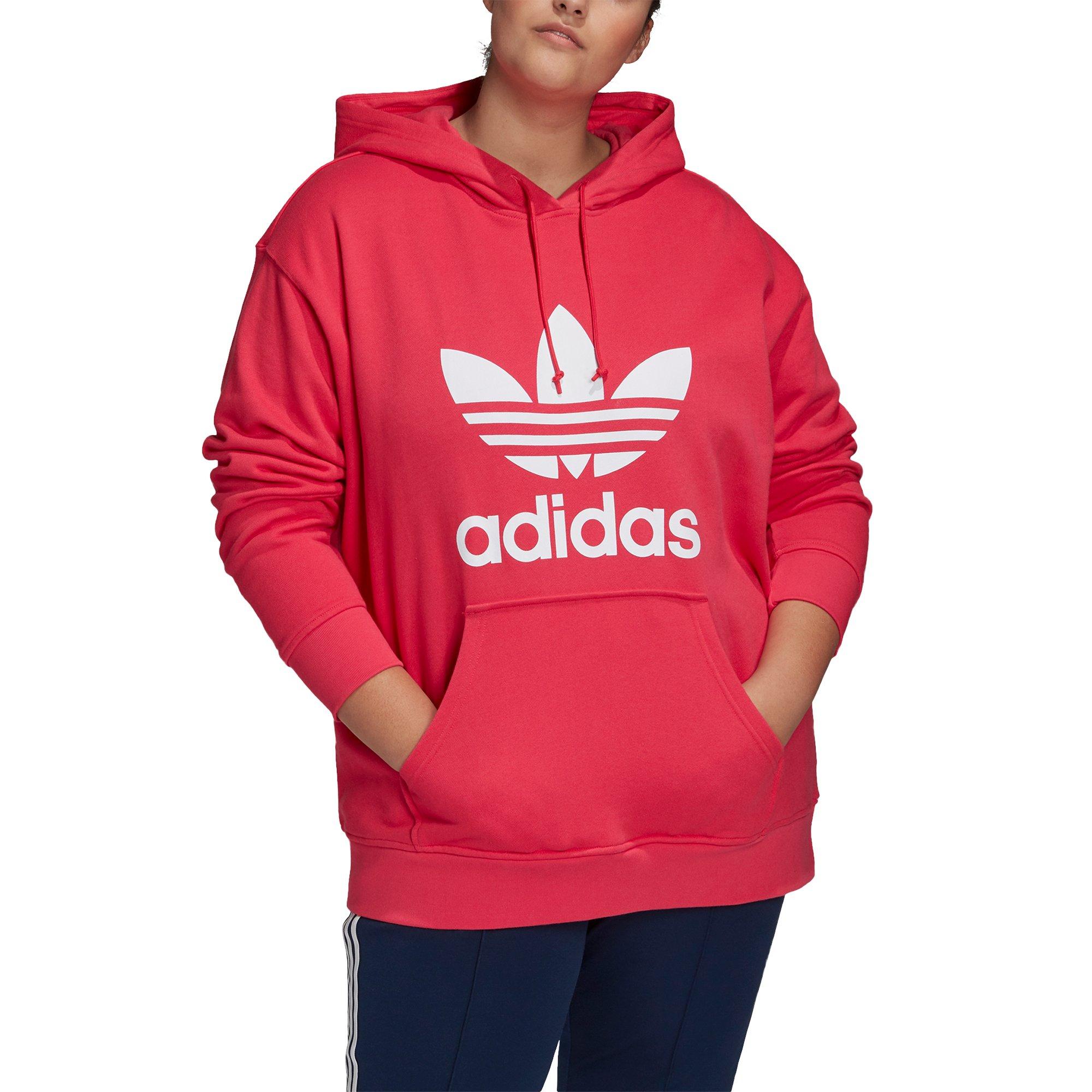 light pink adidas trefoil hoodie