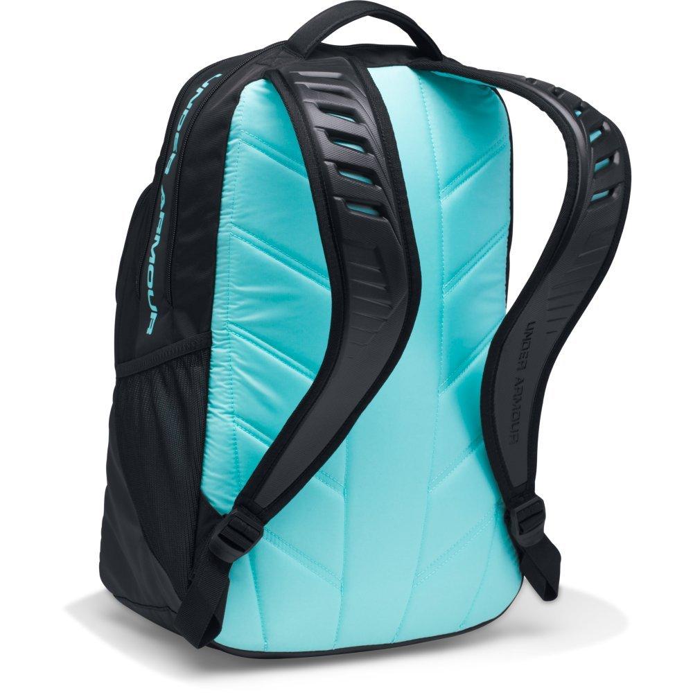 teal and black under armour backpack