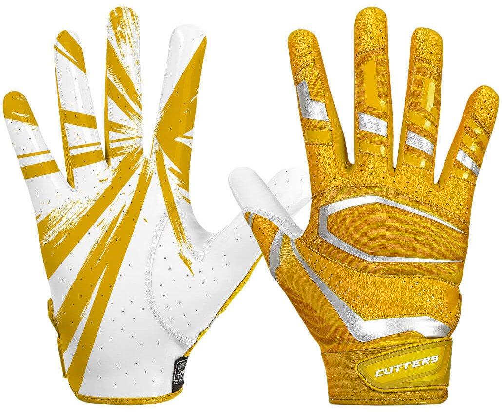 gold cutter football gloves