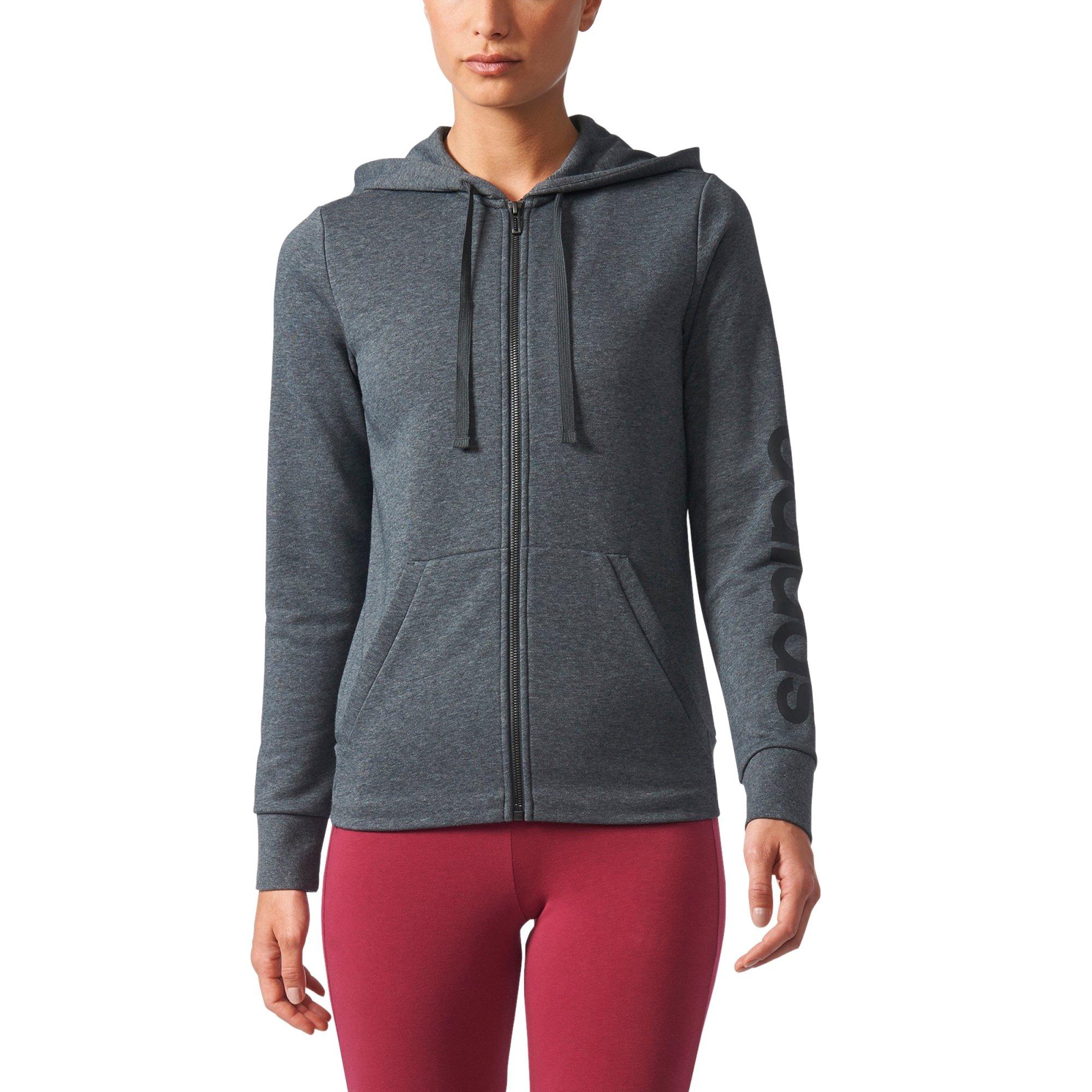 adidas women's essentials linear full zip fleece hoodie