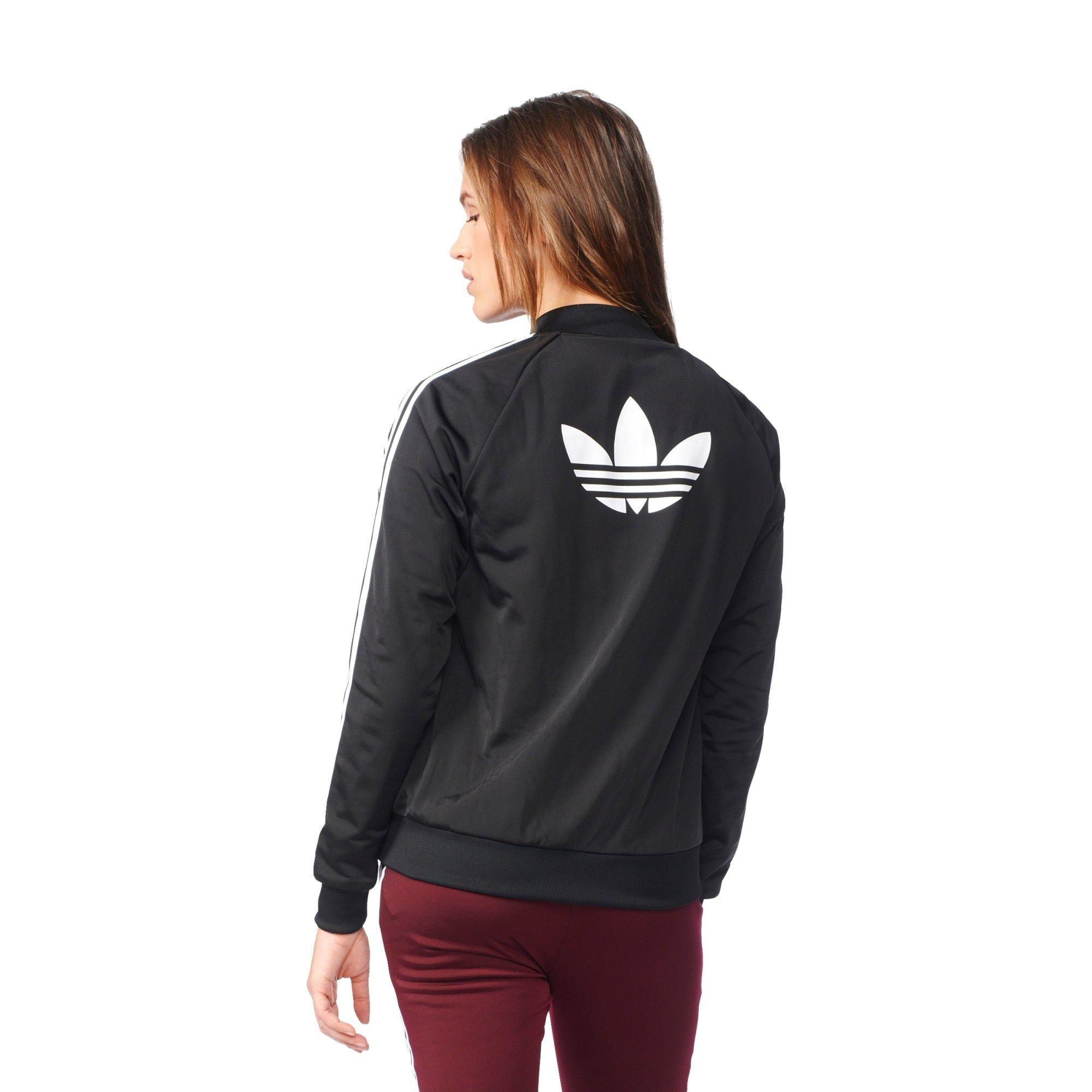 womens adidas jacket with logo on back