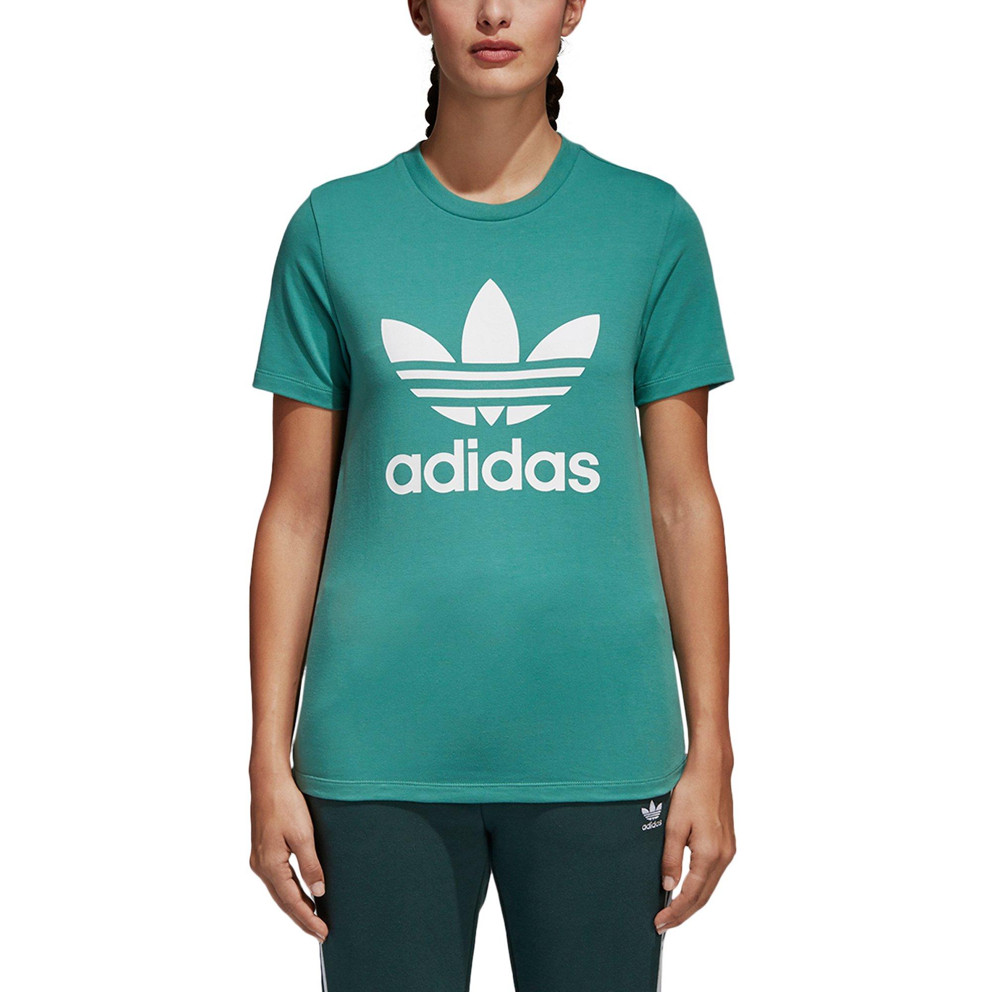 adidas green trefoil t shirt