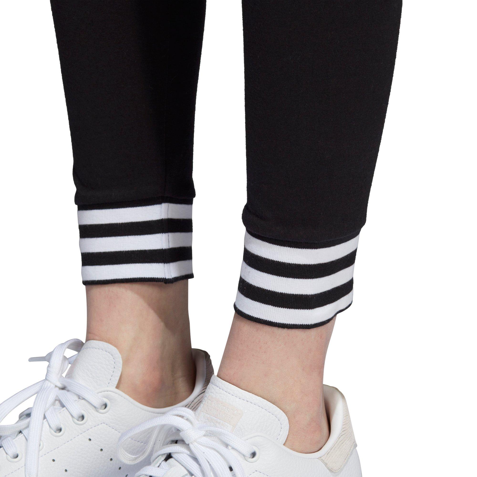 adidas originals leggings with striped cuffs in black