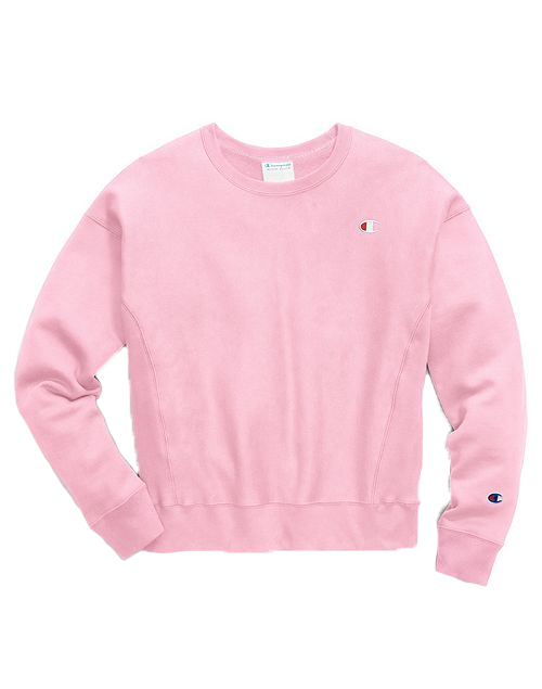 pink champion crewneck womens