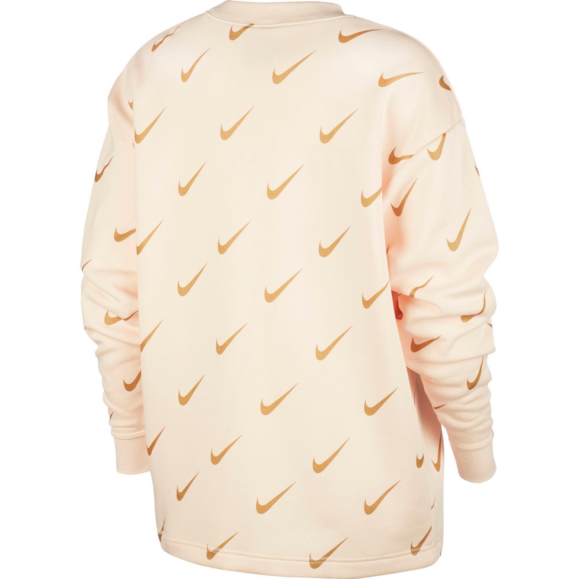 nike sportswear rally women's print metallic crew