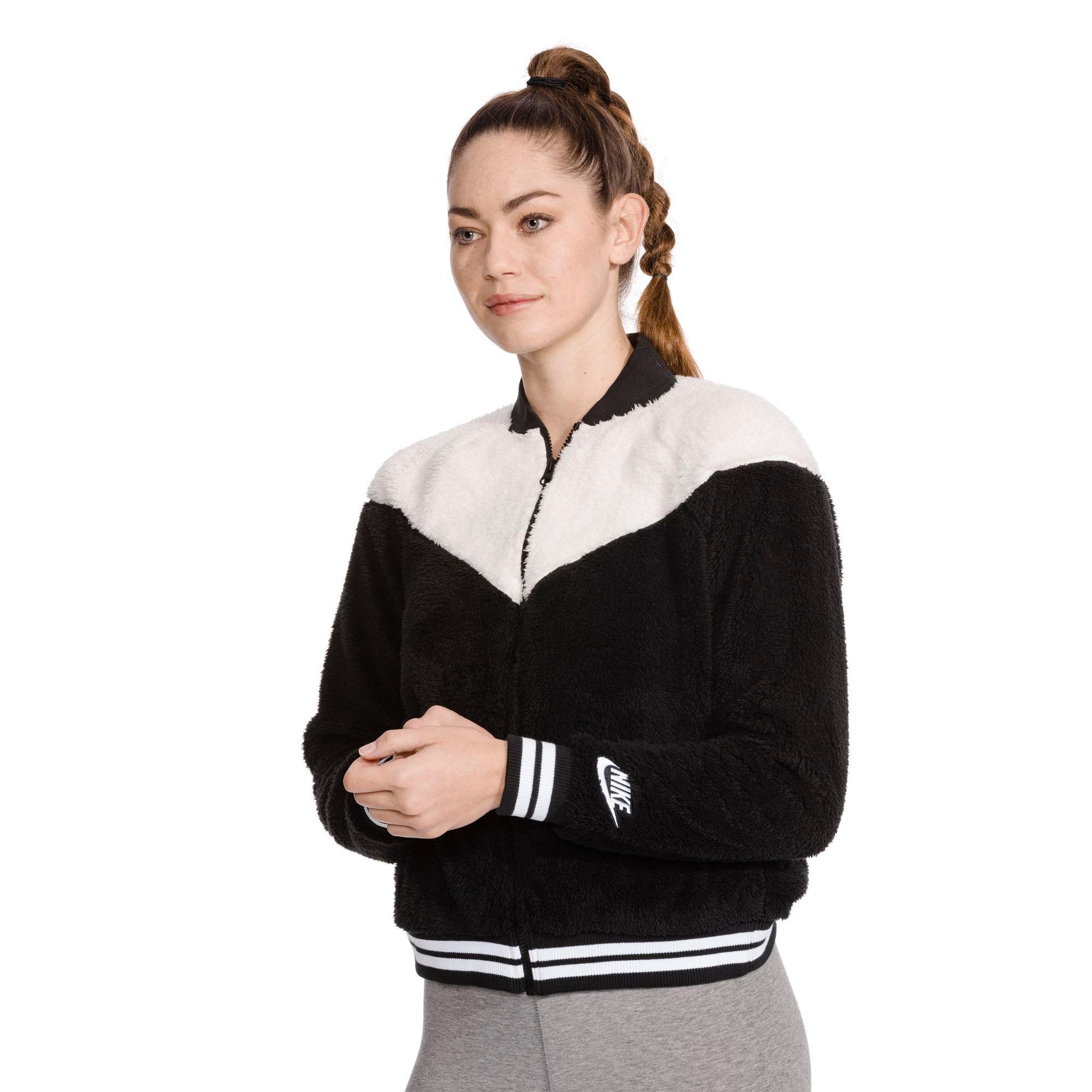 women's nike sportswear sherpa wolf bomber jacket