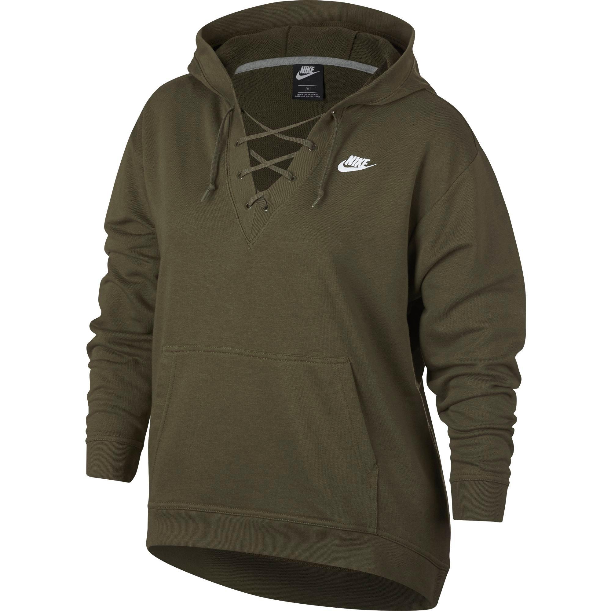 nike plus size lace up hoodie