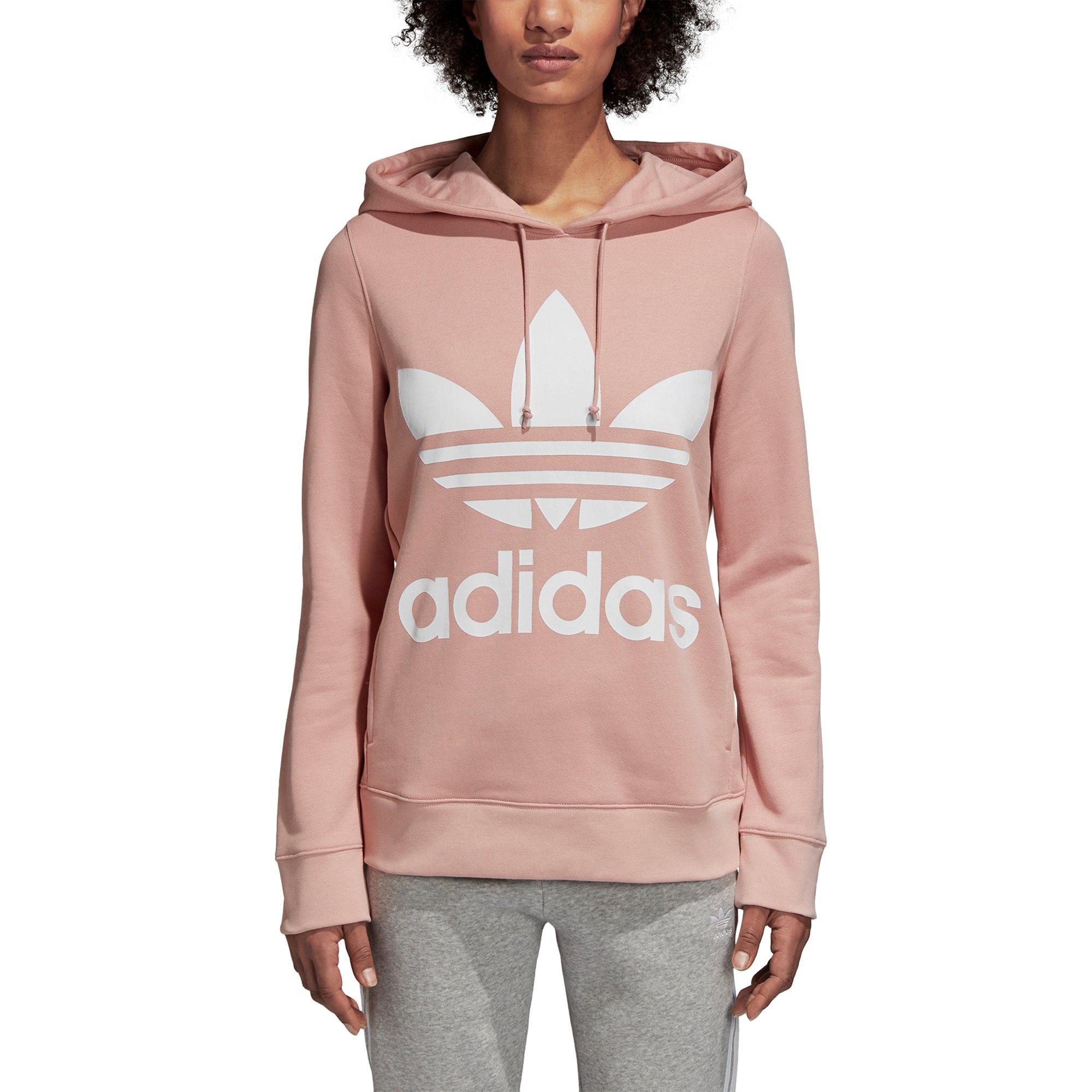 adidas trefoil hoodie dusty pink