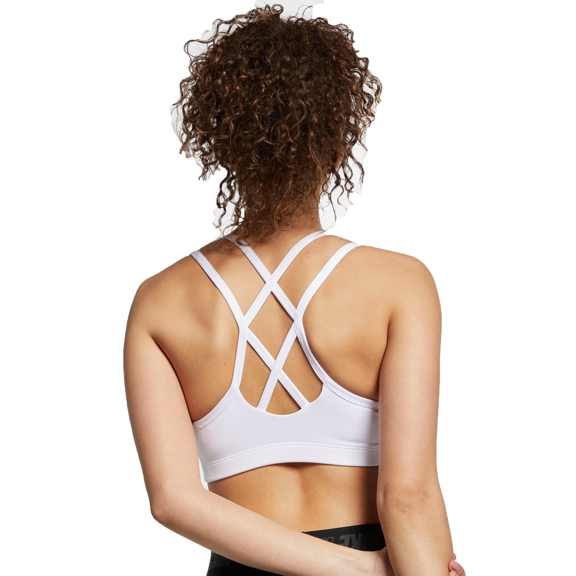 nike white strappy sports bra