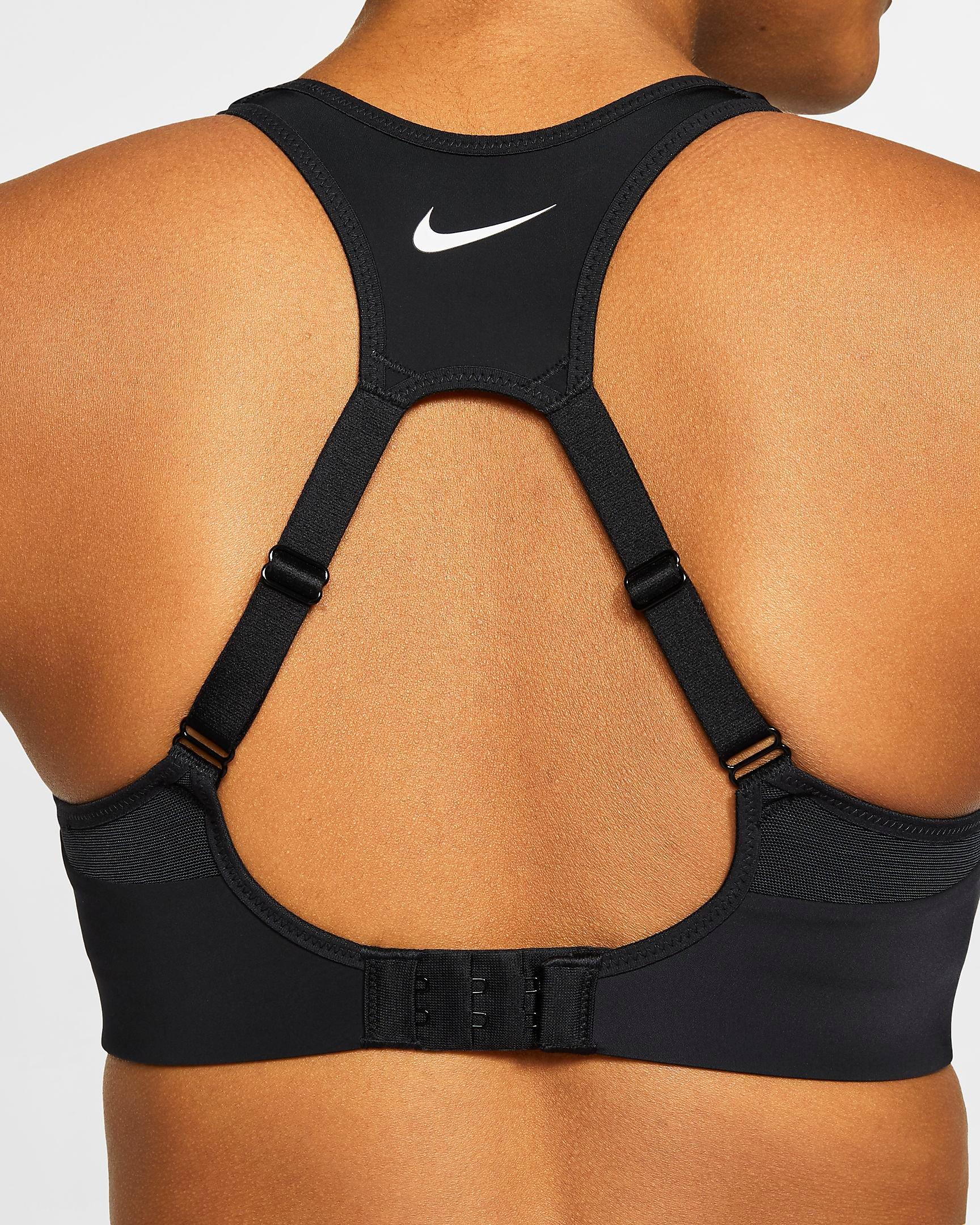 nike training alpha high support bra in black