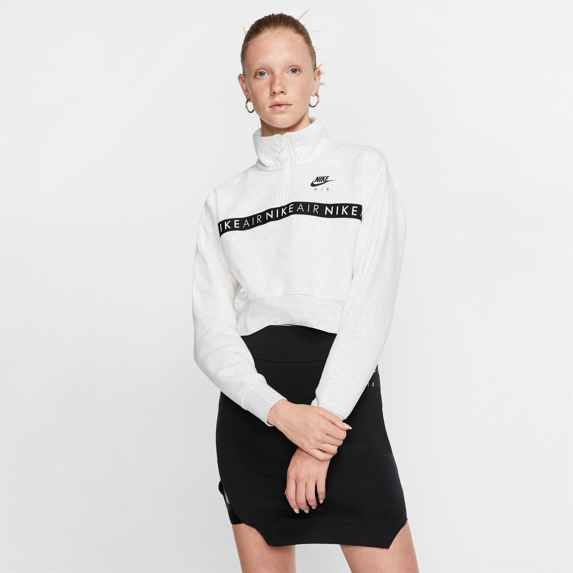 nike air half zip crop hoodie