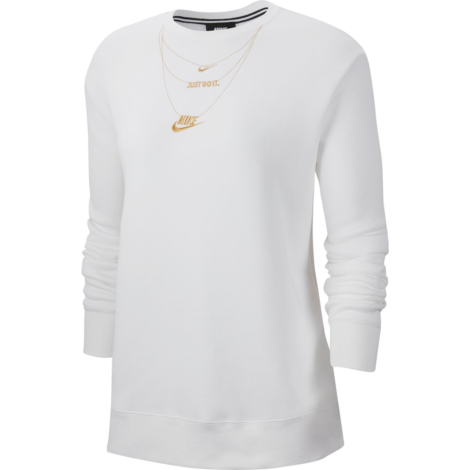 nike gold necklace crew sweatshirt