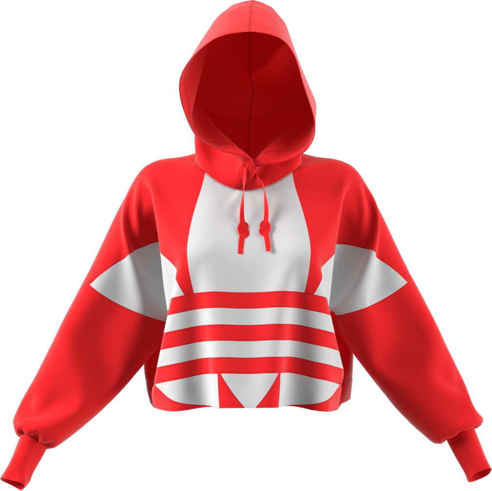 red adidas crop hoodie