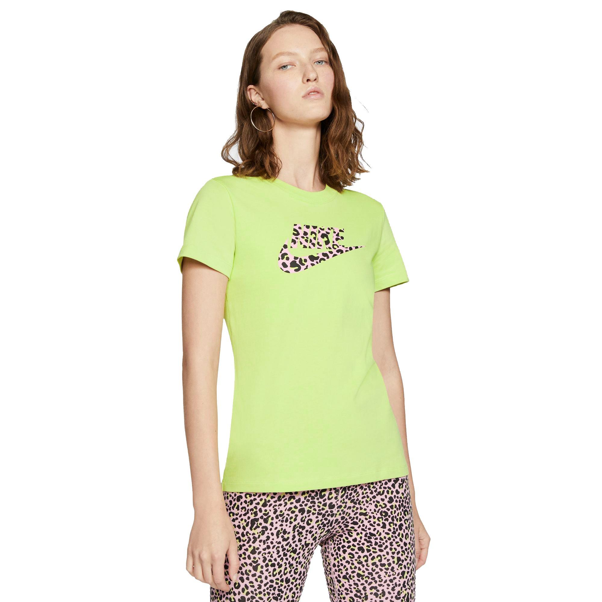 white and lime green nike shirt