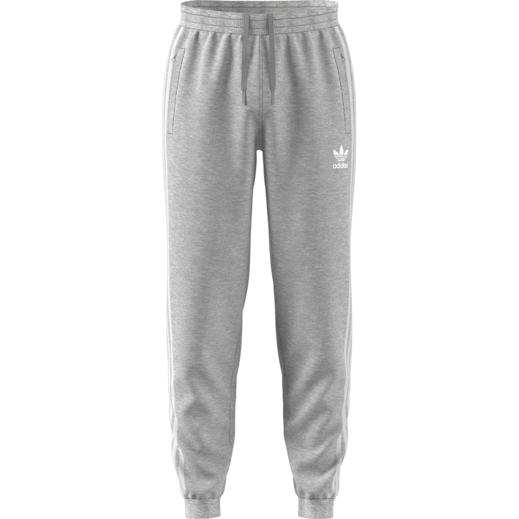 grey and white adidas joggers