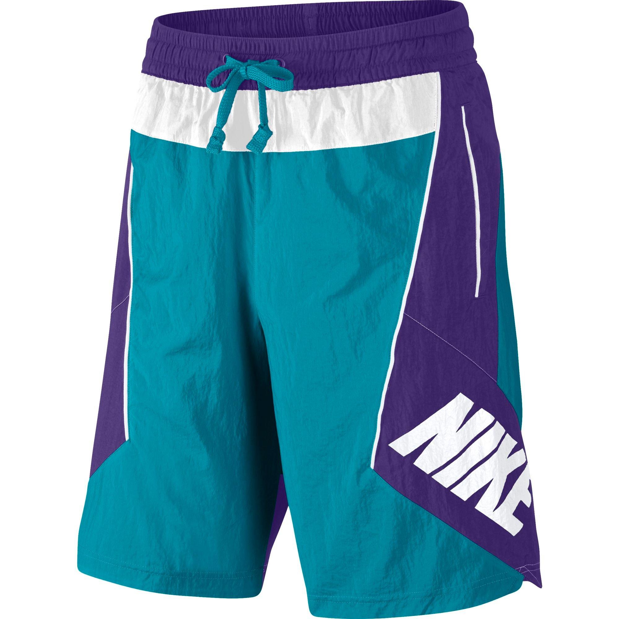 purple and blue nike shorts