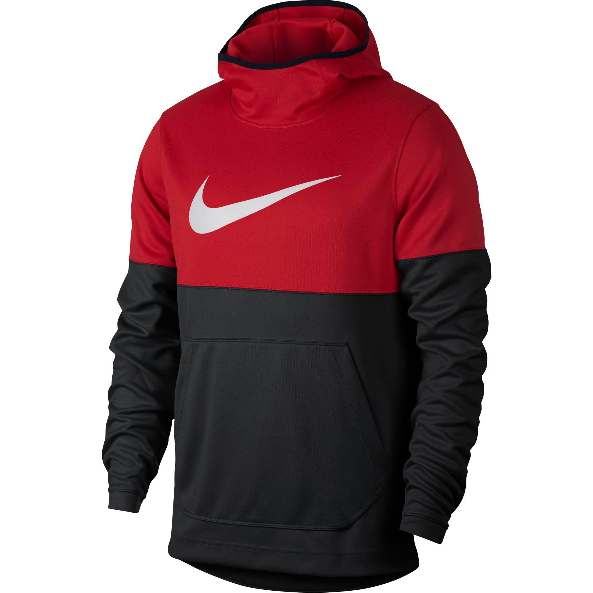 men's nike red and black hoodie