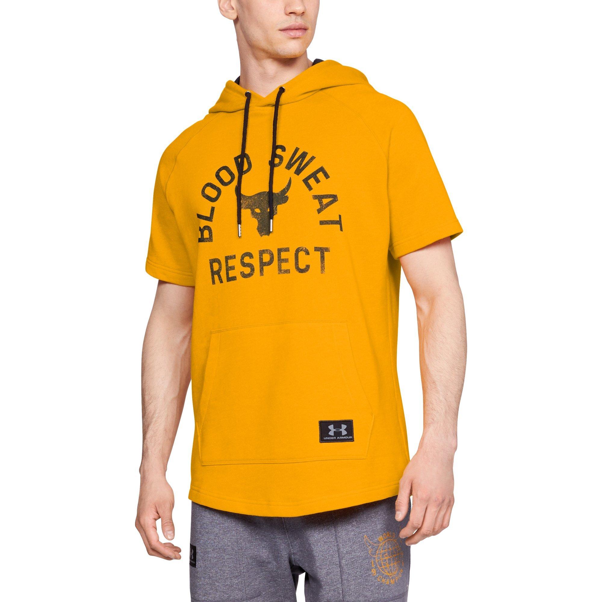 yellow under armour sweatshirt