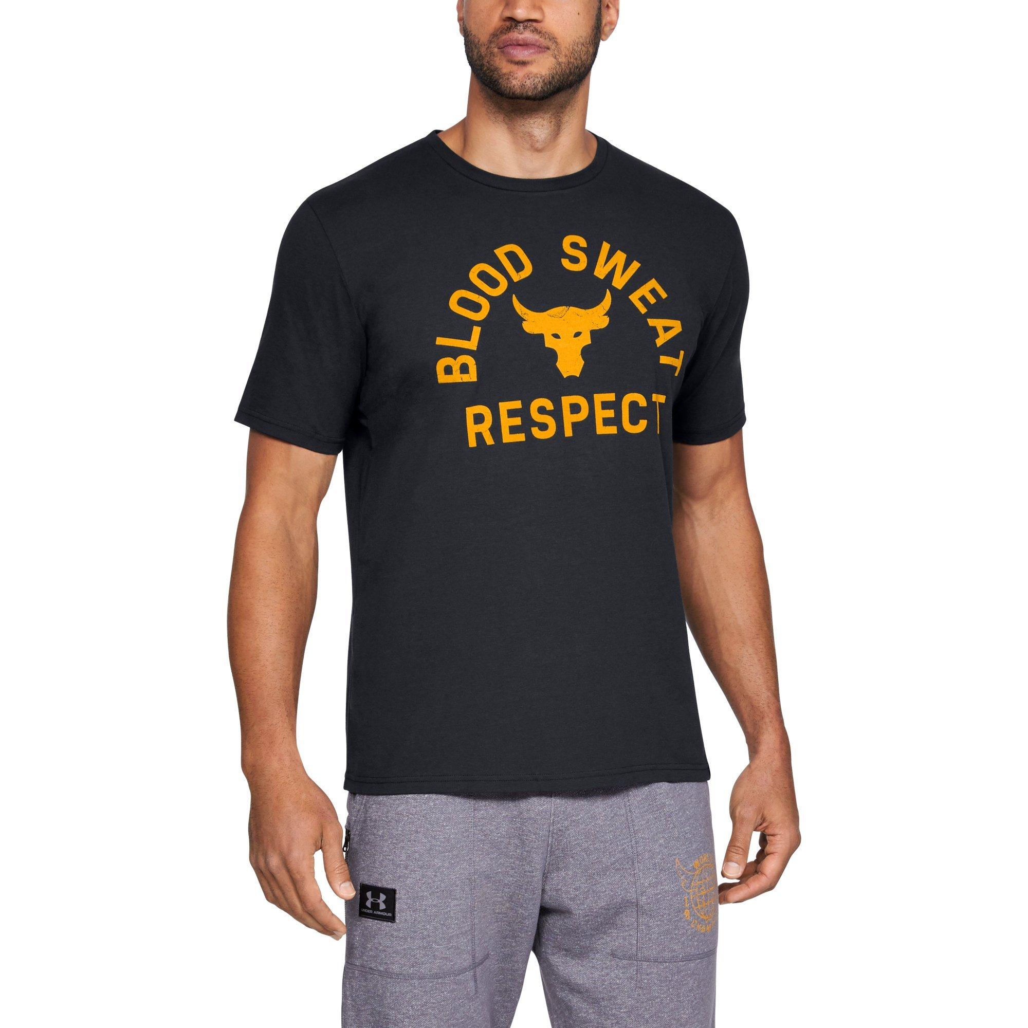 under armour men's project rock respect graphic short sleeve hoodie