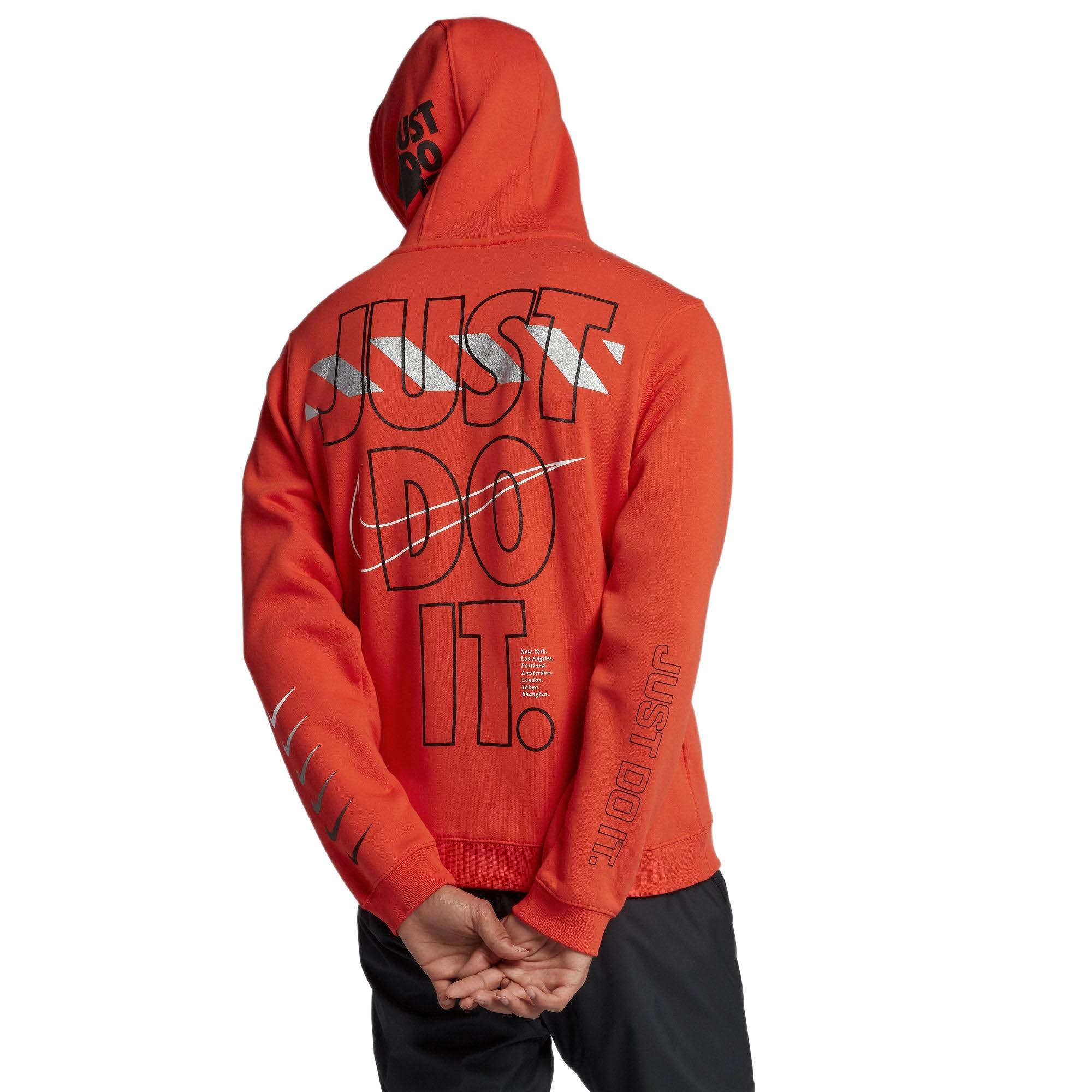 nike orange just do it hoodie