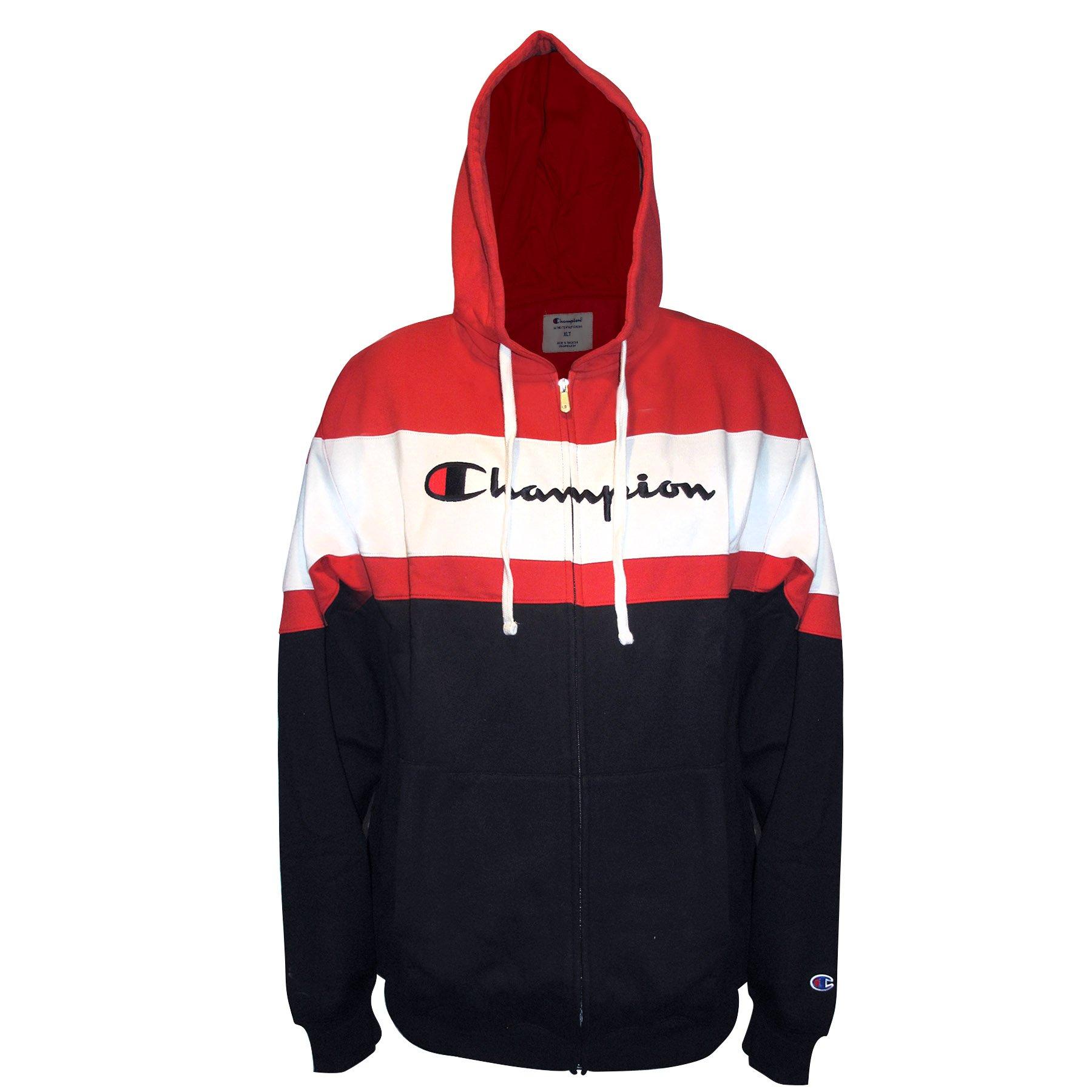 black and red champion hoodie