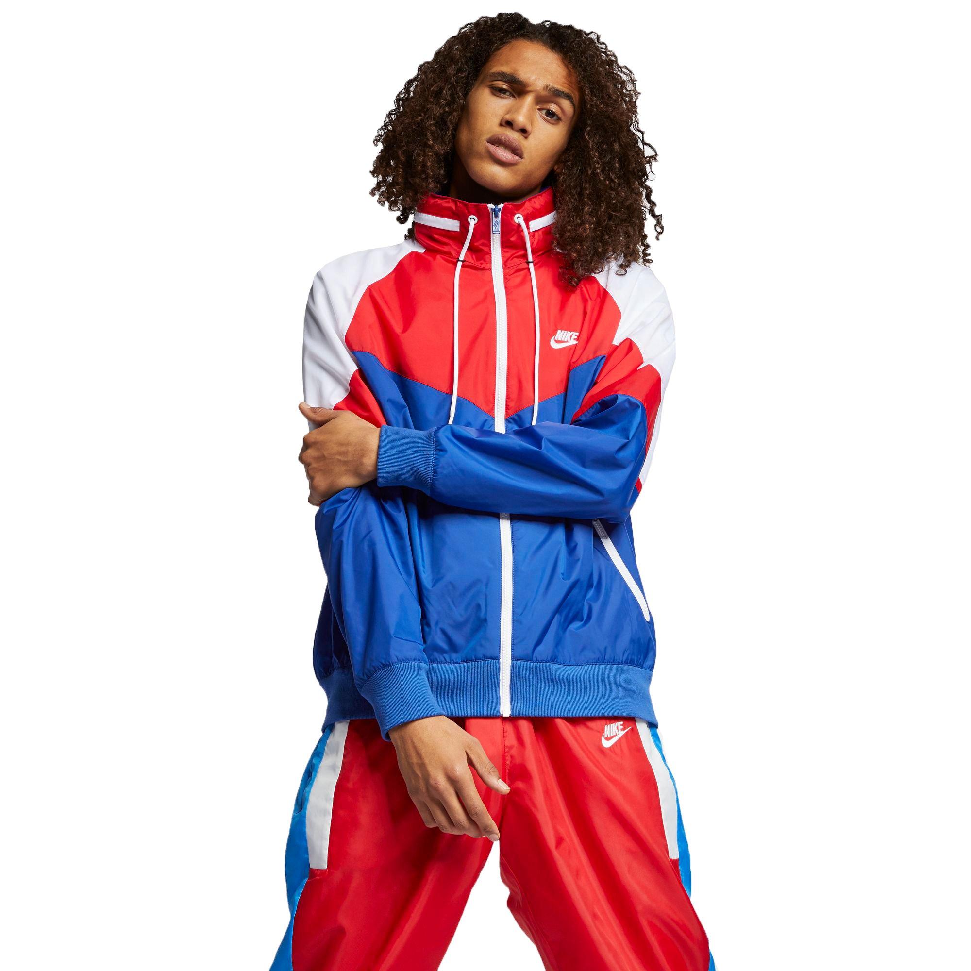 nike windbreaker red white blue