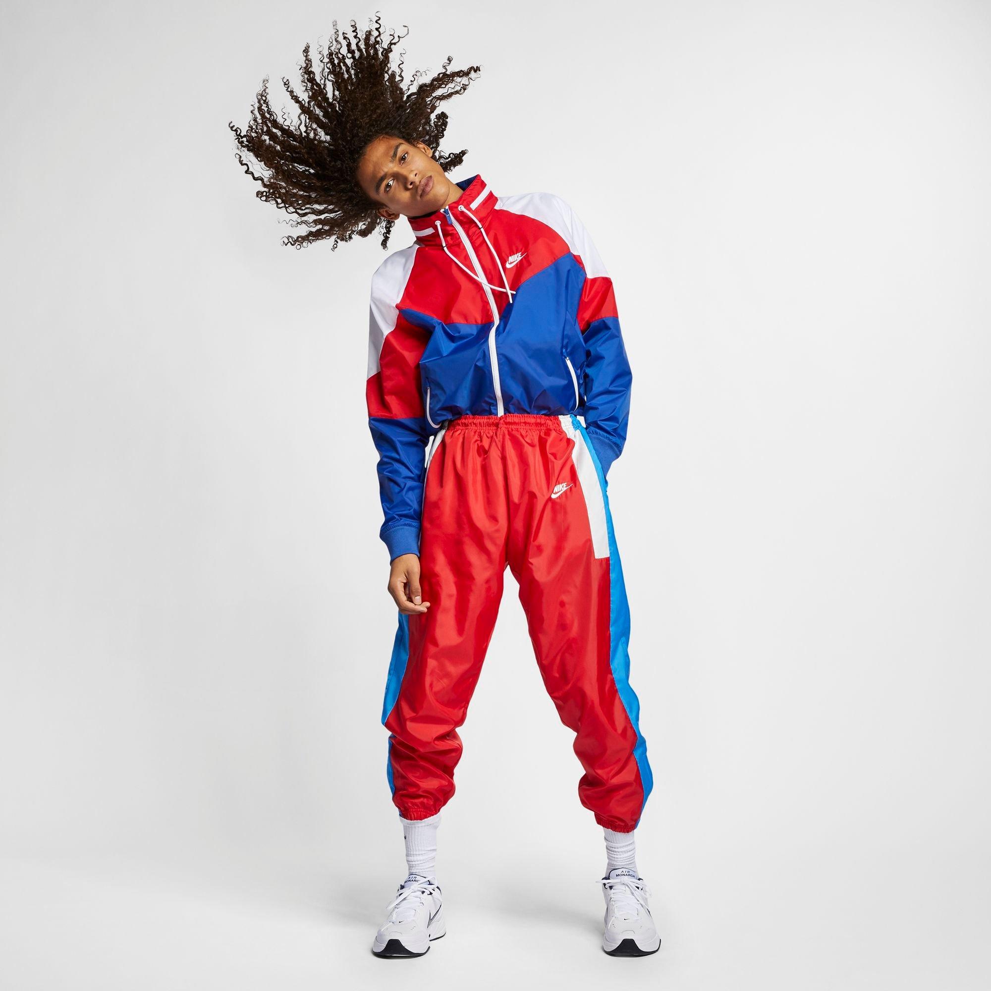 red and blue nike outfit