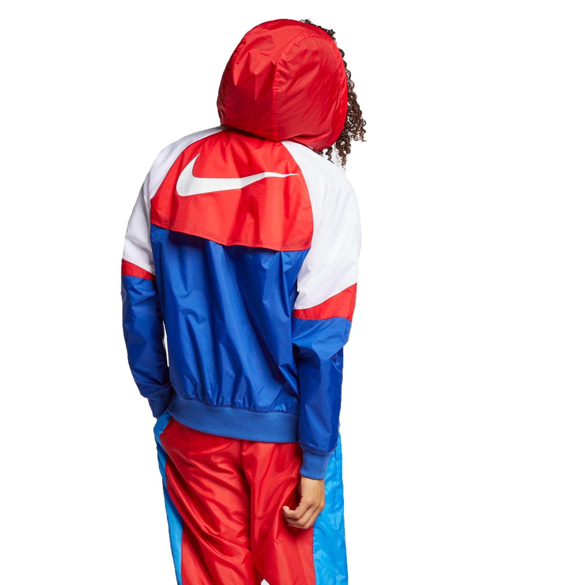 nike windrunner jacket red blue white