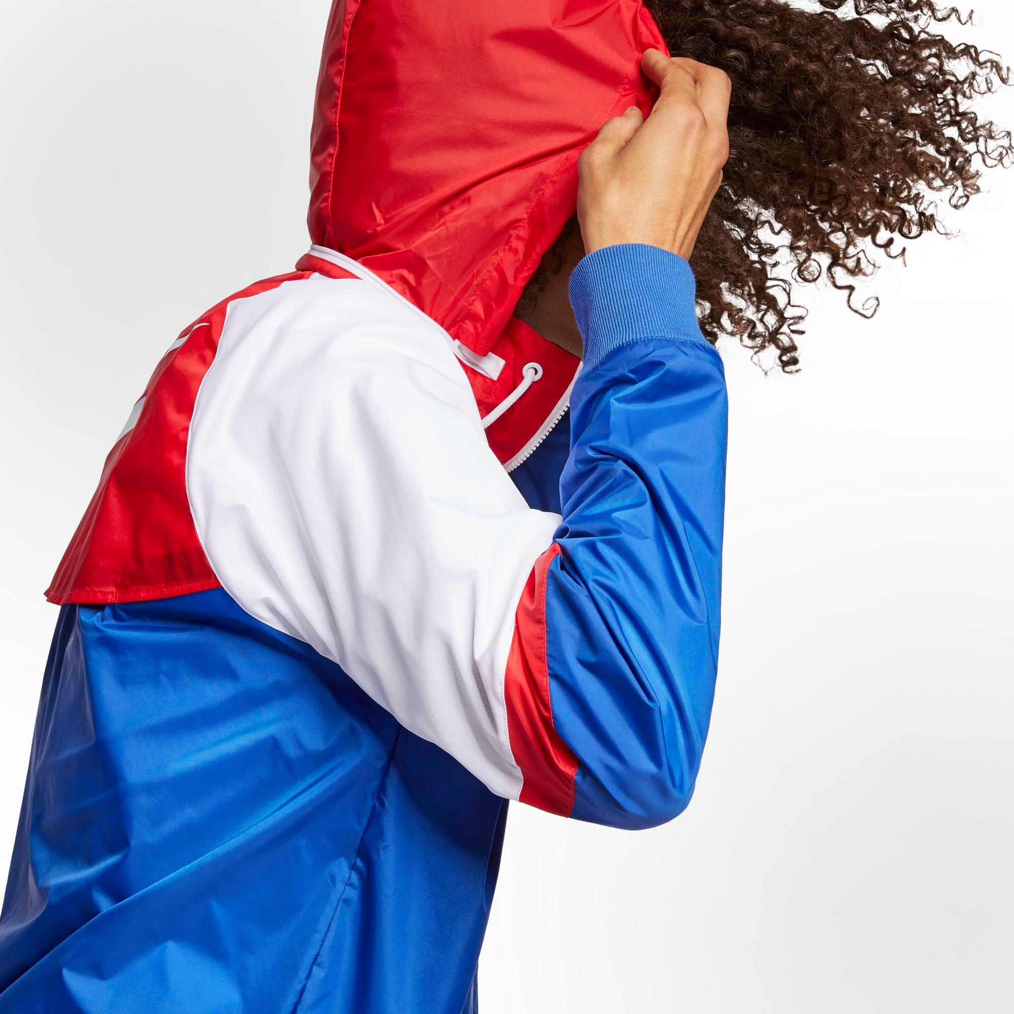 nike jacket red white and blue