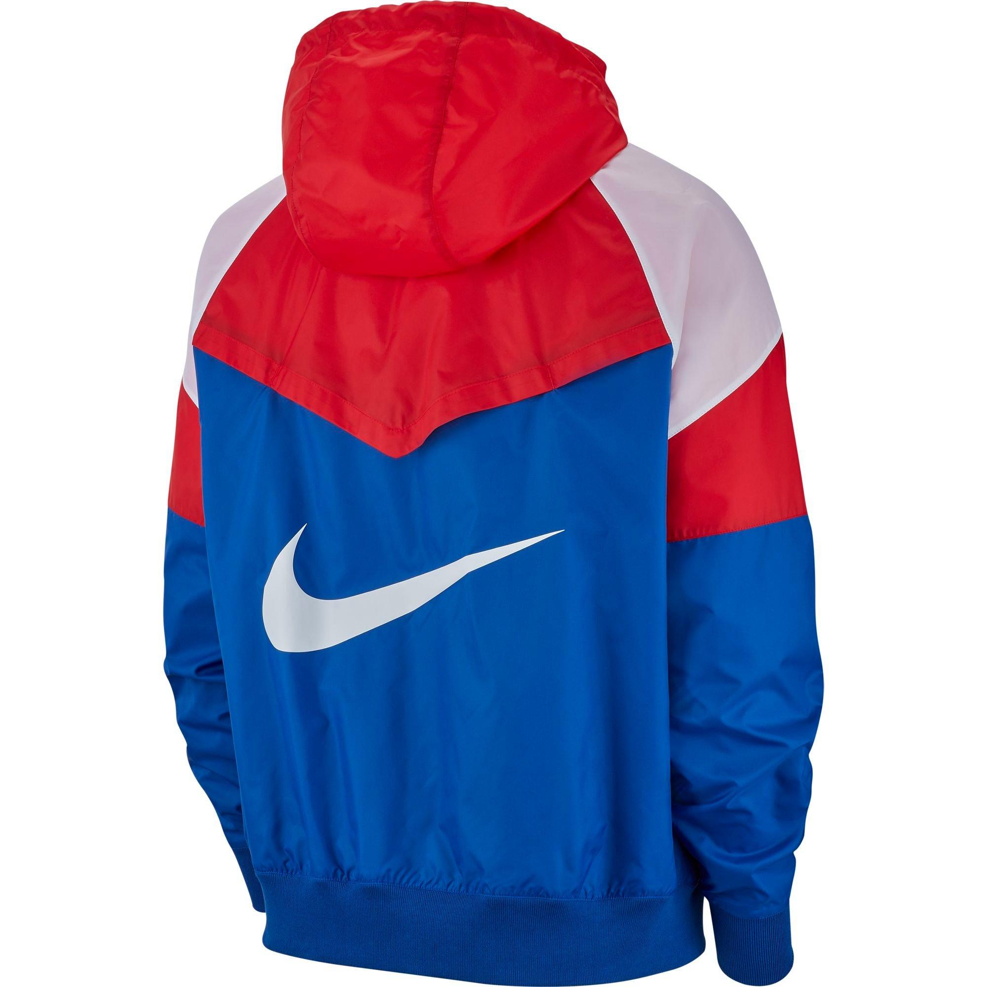 nike jacket red white and blue