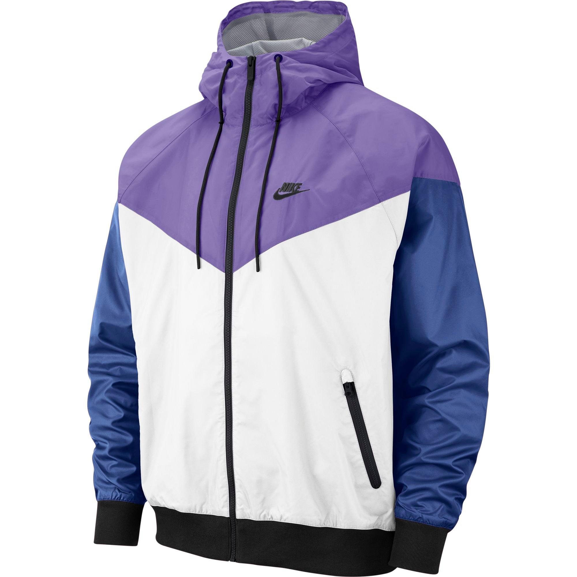 white and purple nike jacket
