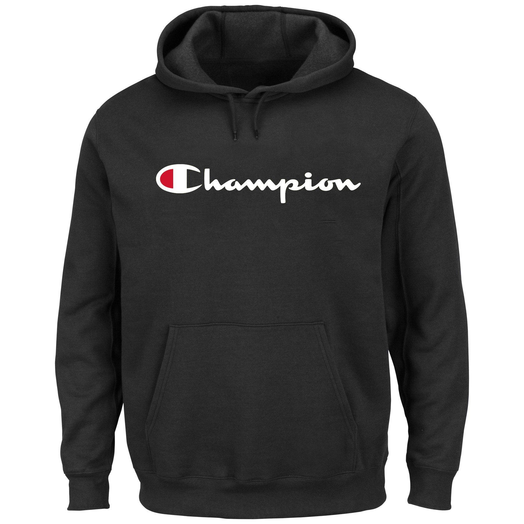 champion men's big logo hoodie