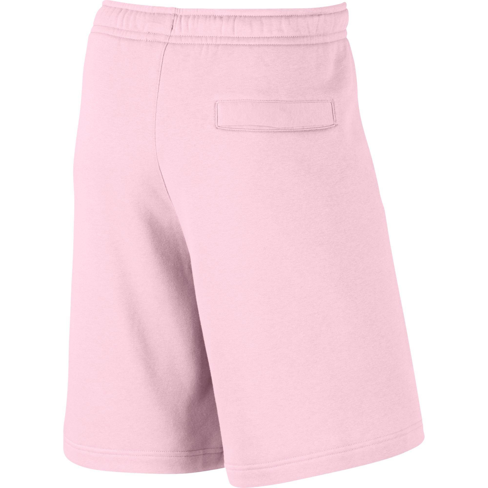 nike men's club fleece shorts pink