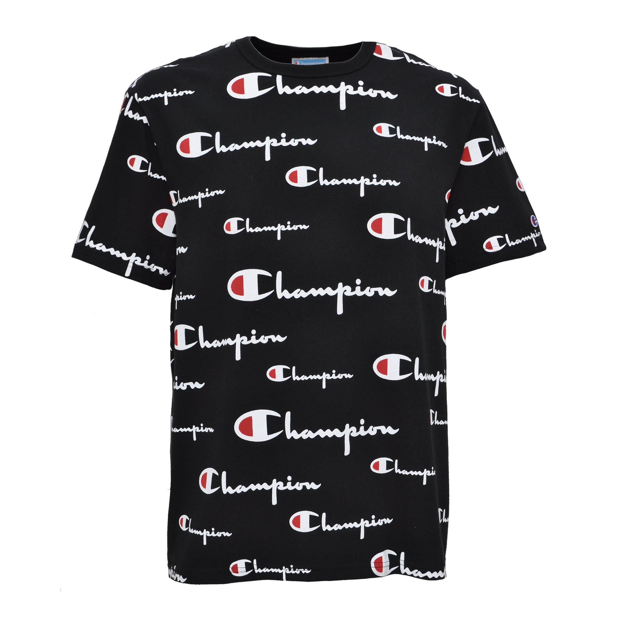 champion shirt black and white