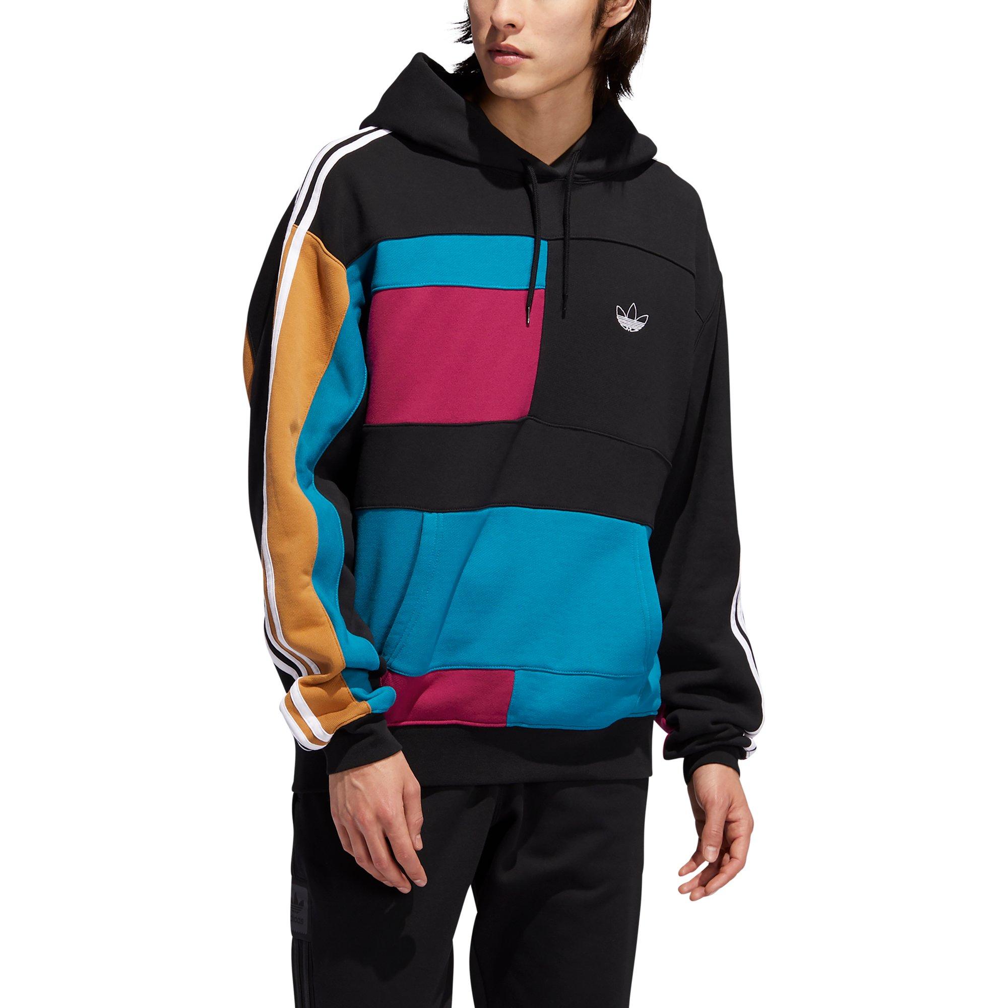 adidas asymmetrical blocked pullover hoodie