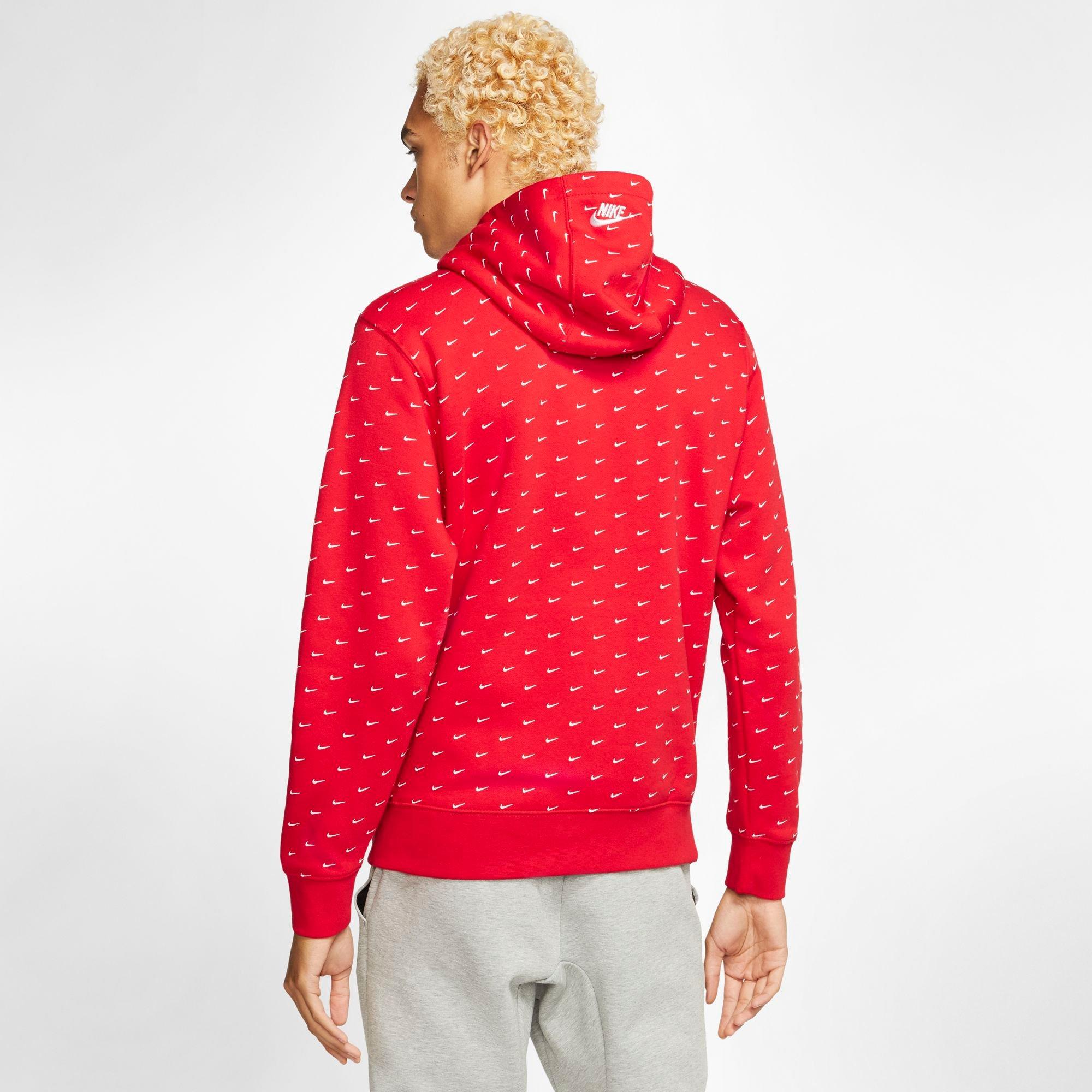 mens red nike zip up hoodie