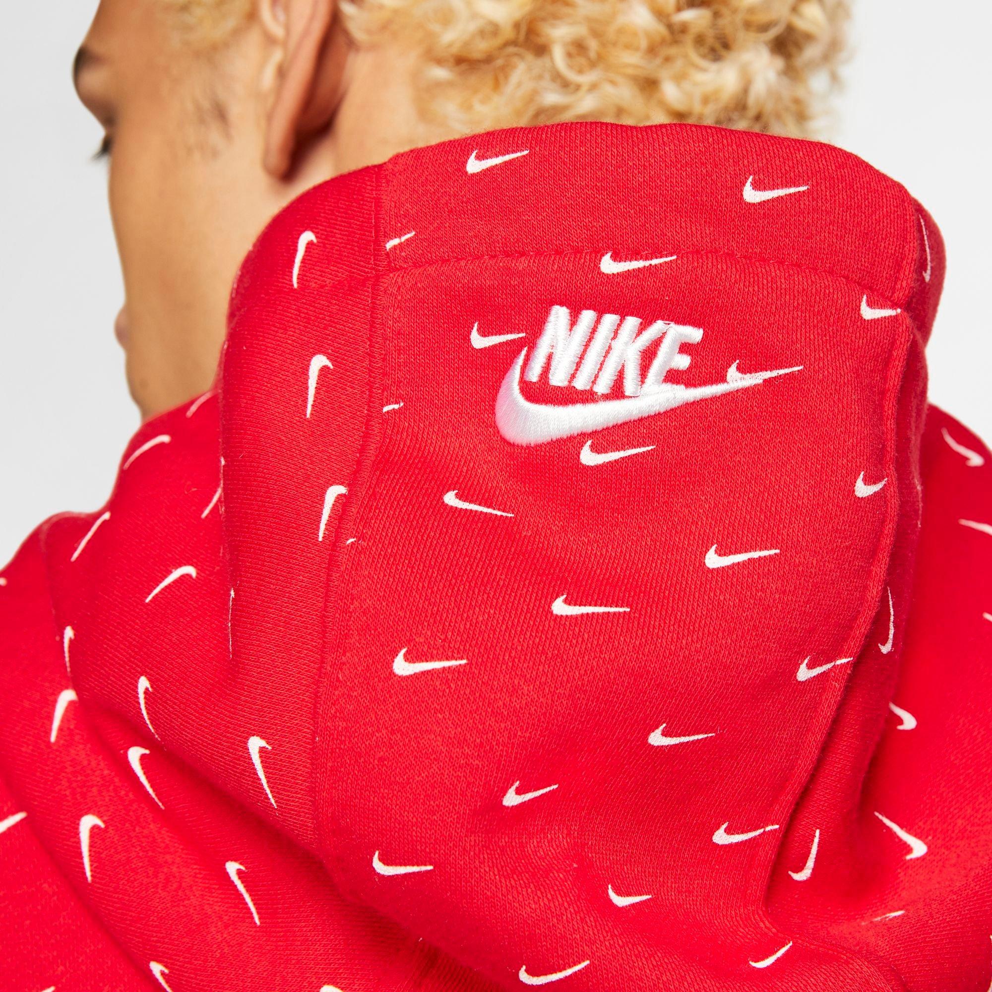 nike red swoosh hoodie