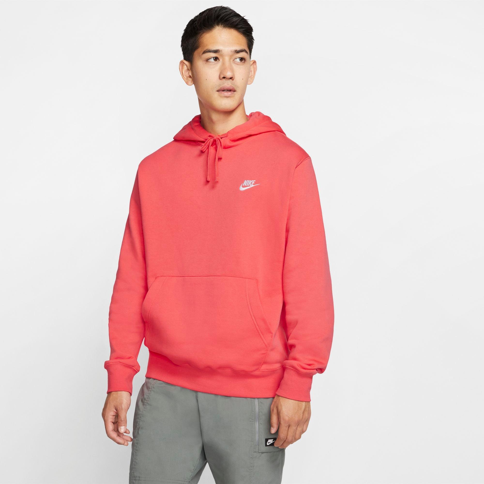 nike club fleece hoodie red