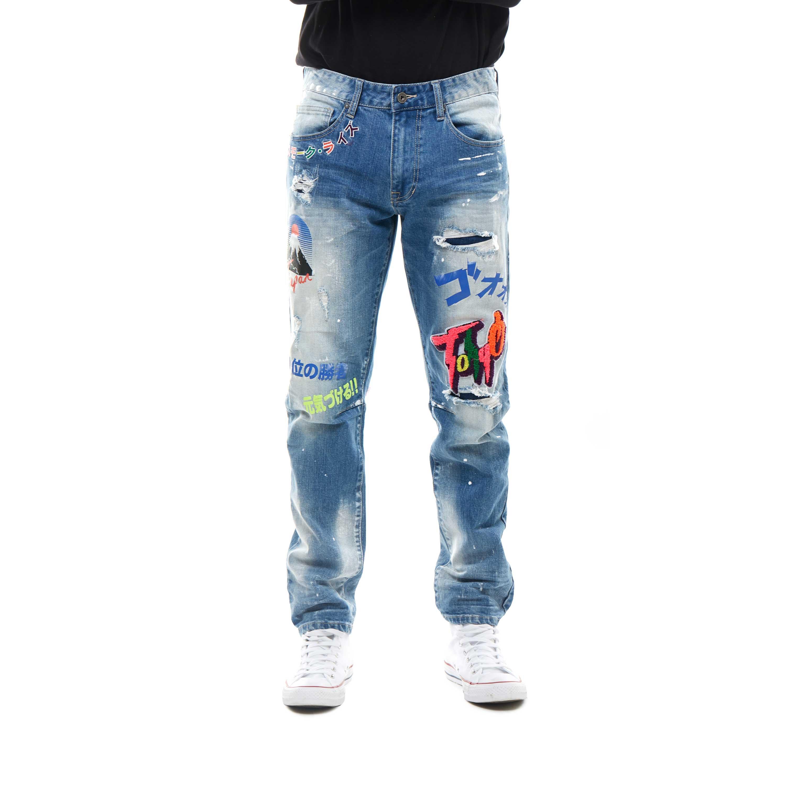 all over print jeans