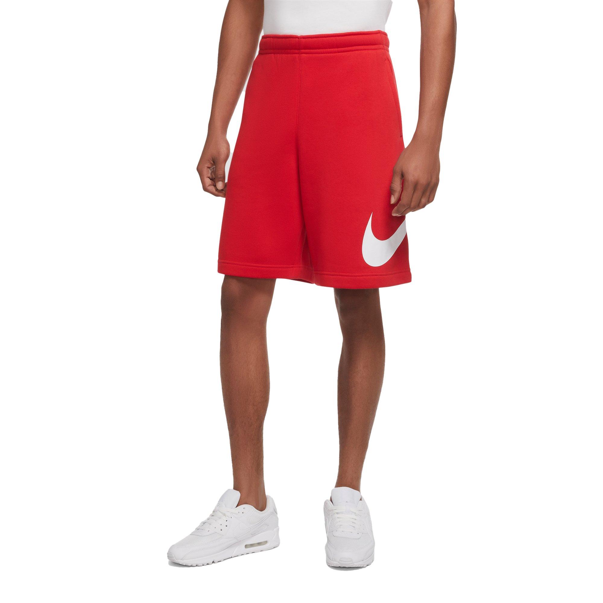 red nike cotton shorts