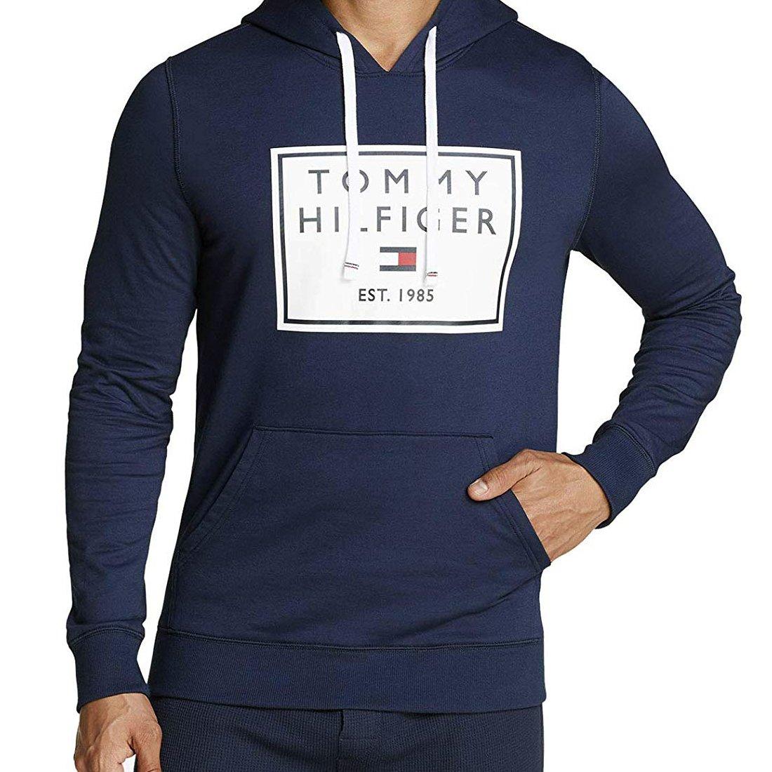 tommy hilfiger logo hoodie navy