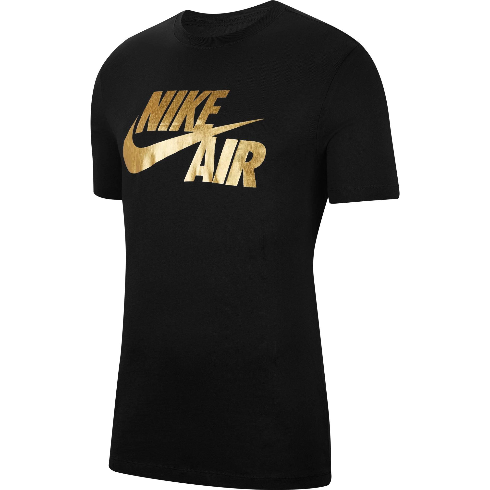 black nike shirt with gold 